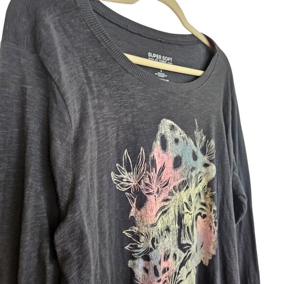 Torrid Super Soft Slub Jersey Mushroom Print T-Shirt Sz 2X Stretch Whimsy Boho - Picture 5 of 8